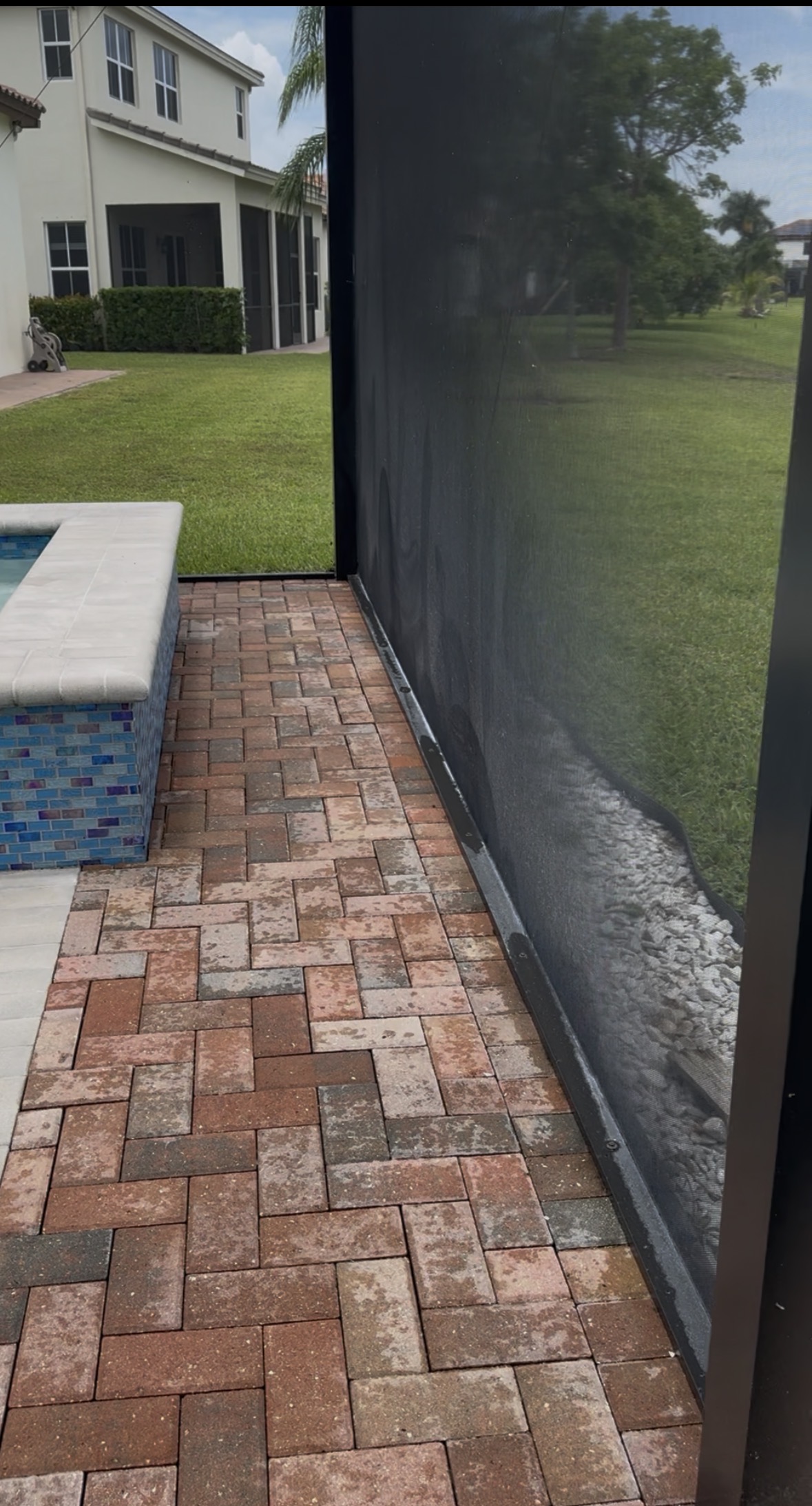 Pool pavers after cleaning
